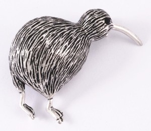 Ox Silver Kiwi Brooch