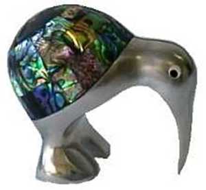 Giftware: Metal & Paua Kiwi Ornament