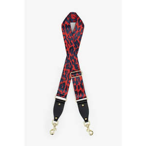 Antler Bag Strap | Red & Navy Leopard