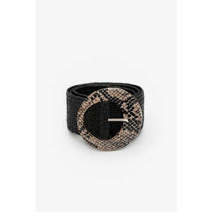 Accessories: Antler Rattan Belt Latte Snake Buckle | Black