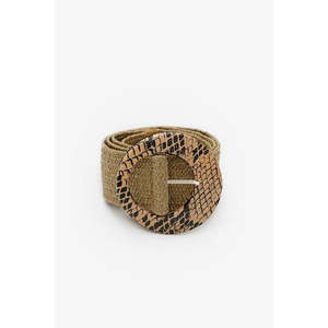 Antler Rattan Belt Toffee Snake Buckle | Natural