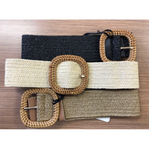 Accessories: Silver Wishes Belt Natural Square