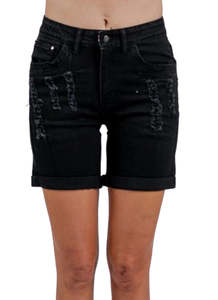 Mi Moso Boyfriend Shorts - Black