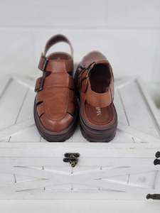 Shoes: Mollini | Ailas Walnut Leather Flat Shoes