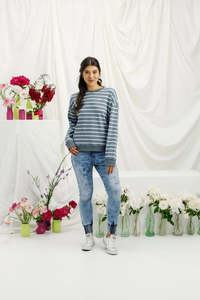 Jumpers Cardis: Homelee | Kayla Crew - Stormy Stripe