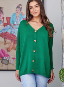 Jumpers Cardis: Bee Maddison | Chelsea Knit -Emerald