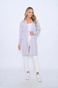 Jumpers Cardis: Cali & Co | Basic Long Cardigan - Light Lilac