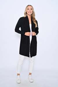 Jumpers Cardis: Cali & Co | Long Cardigan - Black