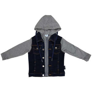 Kids: Korango | Lined Denim Knit Jacket Dark Denim