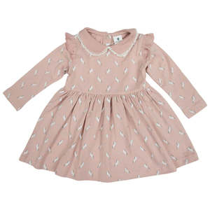 Korango | Unicorn Print Cotton Dress Dusty Pink