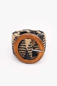 Antler - Rattan Stretch Belt | Black & Natural