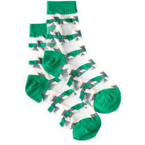 Antler: Antler Geo Sheer Sock | Green