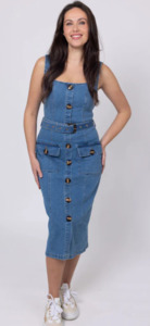 Other Brands: Augustine Honey Denim - MANDY DENIM MIDI DRESS