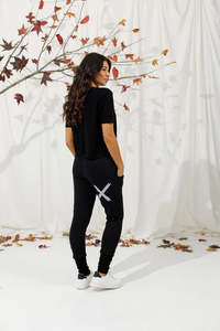 Other Brands: Homelee | Alpine Apartment Pants - Black with a Lilac X