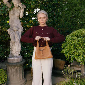 Black Caviar | Brielle Tan 2 Piece Top Handle Handbag Set