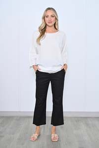 Cali Co: LaMode | Pull On Straight Leg Stretchy Pants - Black