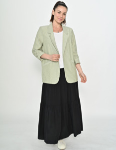 Cali Co: Basic Blazer - Green/White Stripe