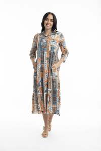 Orientique: Orientique | Kauai Collared Midi Dress