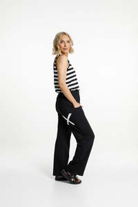 Homelee |Avenue Pants - Black with White X