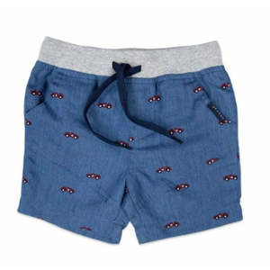 Kids Bottoms: Korango - Race Car Embroidered Short