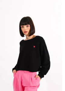 Sweater Hoodie: LILI SIDONIO | Crop Sweater - Black