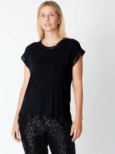 T Shirts: Luna Sky | Sequen Tee - Black
