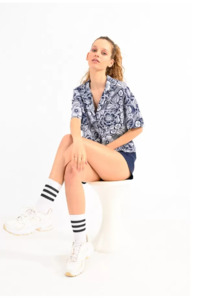 Shirts: LILI SIDONIO | Floral printed shirt - Navy Florida