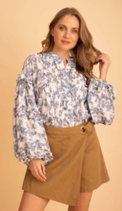 Shirts: Augustine - Amaya | Raven Shirt Blue Vintage