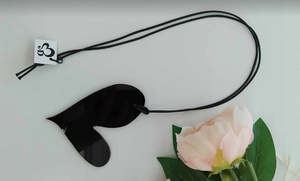 M and D jewellery - Wonky Heart Necklace | Black