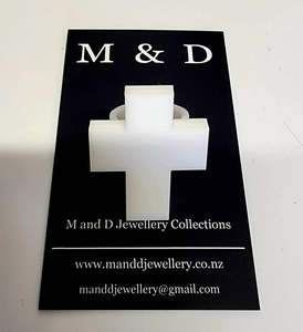Jewellery: M and D Jewellery - Cross Ring | White
