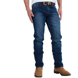 Ringers Western: Ringers Western - Burke Mens Jean Tapered Slim Leg Mid Blue