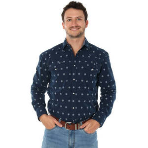 Ringers Western: Ringers Western - Wyoming Mens Western Shirt - Navy