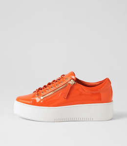 Django Juliette: Django & Juliette - Wolfie Leather Sneaker | Orange