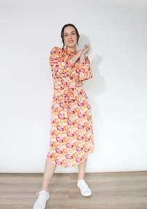 JACLYN M Kelly Dress - Cream/Multi