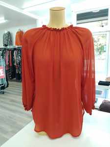 Jaclyn M: JACLYN M Cooper Blouse - Rust