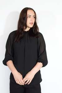Jaclyn M: JACLYN M Cooper Blouse - Black