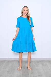 New U Collection: New U Collection | Rayon Midi Dress - Blue