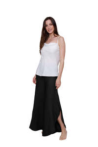 Suzy D: Suzy D Sahara Linen Wide Leg Trouser - Black
