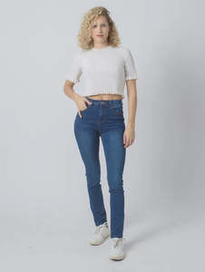 Wakee: Wakee | High Rise Skinny Leg Jean - Deep Blue