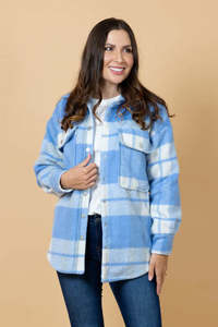 Charlo: Charlo | Vine Shacket - Blue/White