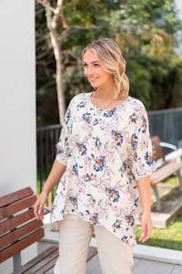Sale: Willow Tree | Front Pleat Blouse - Floral