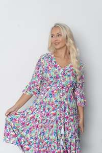 Willow Tree | Rayon Floral Print Dress