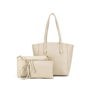 Black Caviar: BLACK CAVIAR - Sabine 3 pce handbag | Oatmeal