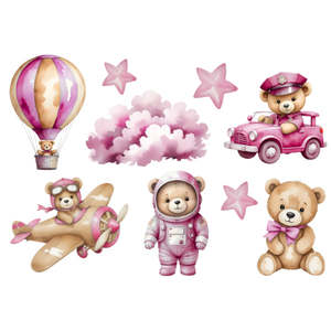 Catalog: White Cloud Transfer - Pink Bear