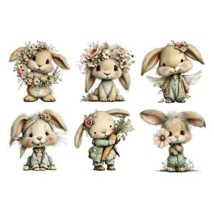 Catalog: White Cloud Transfer - Whimsical Bunnies