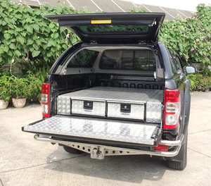 Products: AVENGER Aluminum Checker Plate Twin Drawer System (250mm H x 1400mm L)