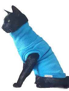 Dog Cat Fashion: STYLECOM.NZ - Bright Blue Fleece Cat Top - Size S