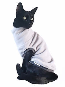 Dog Cat Fashion: STYLECOM.NZ - Light Grey Fleece Cat Top - Size S