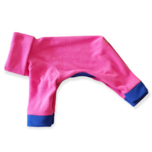 Dog Cat Fashion: STYLECOM.NZ • Designer Dog PJs Hot Pink + Blue Trim • Size Small