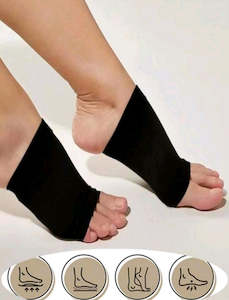 Pamper Relaxation: Black Elastane Foot Arch Support • 1 Pair